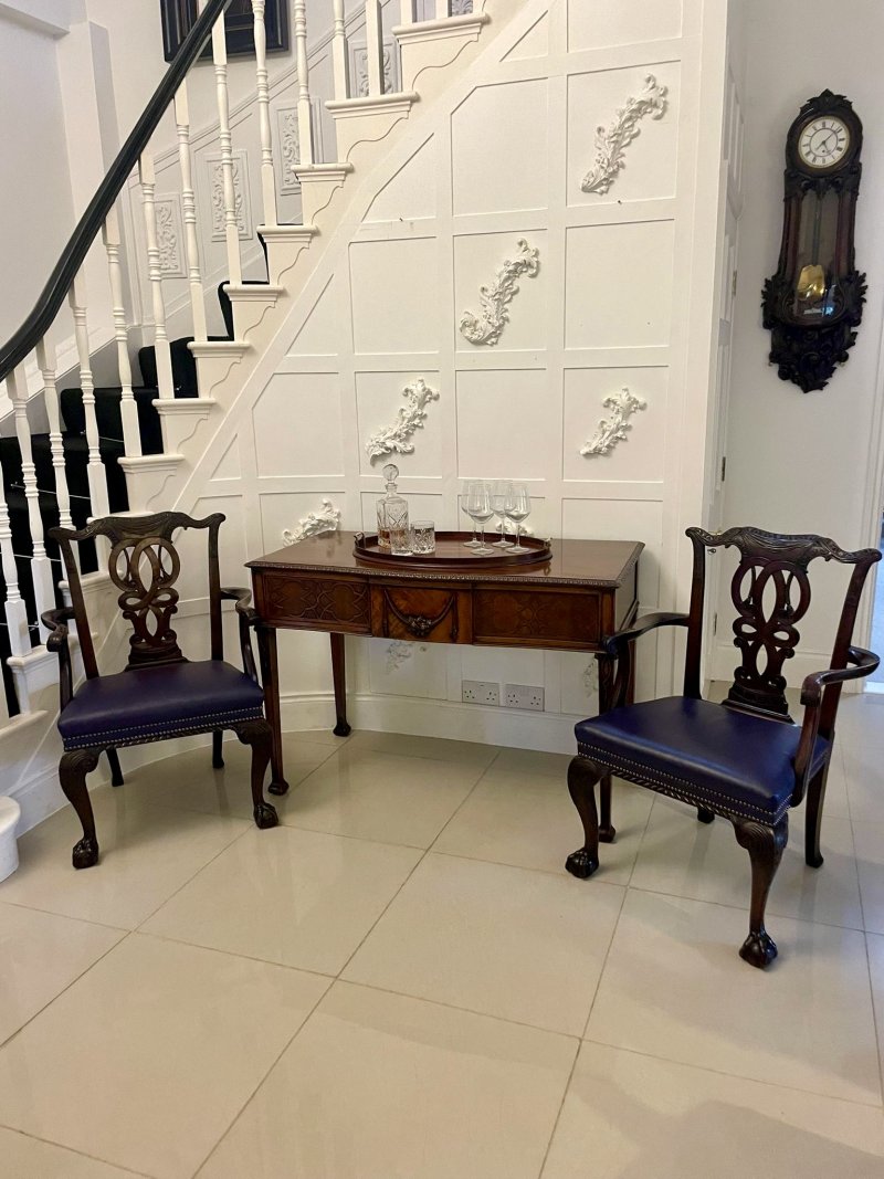 Antique Edwardian Quality Mahogany Inlaid Oval Tea Tray - Image 9